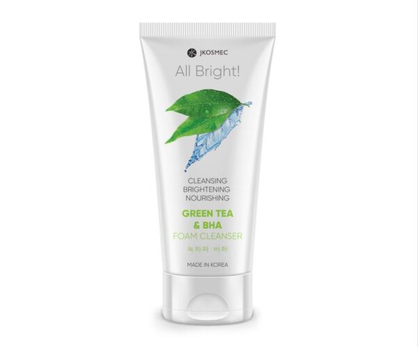 JKOSMEC ALL BRIGHT GREEN TEA AND BHA FOAM CLEANSERجي كوزمك غسول بالشاي الاخضر