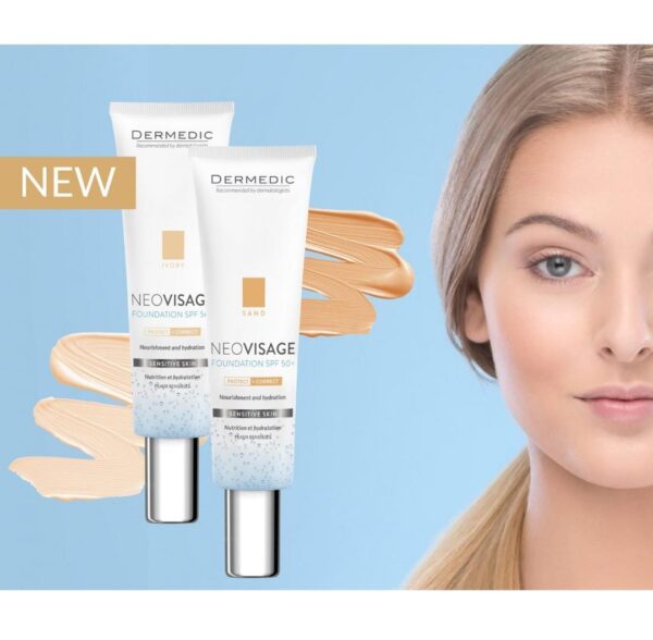 DERMEDIC NEOVISAGE FOUNDATION SPF 50+ديرمدك كريم اساس مع واقي حماية من الشمس