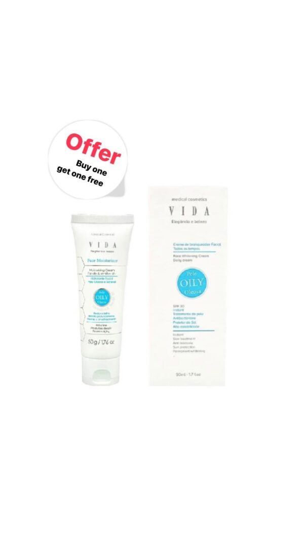 VIDA face moisturizing & whitening cream oily skin فيدا مرطب+كريم تفتيح للبشرة الدهنية