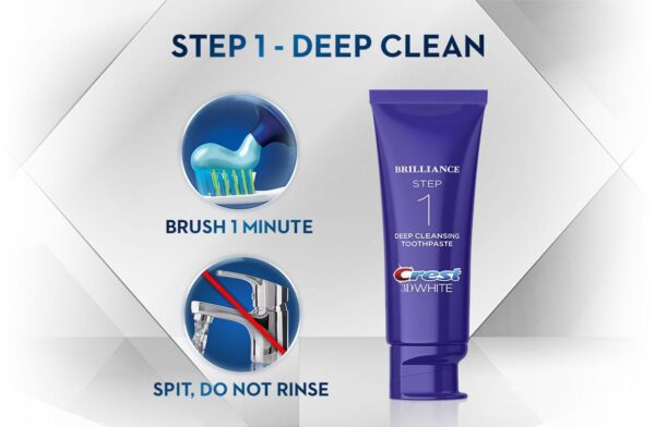 Crest 3D White Brilliance 2 Step Toothpaste كريست بريليانس مجموعة العناية بالأسنان