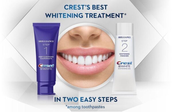 Crest 3D White Brilliance 2 Step Toothpaste كريست بريليانس مجموعة العناية بالأسنان