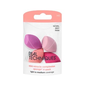 REAL  TECHNIQUES Miracle Mini Complexion Sponge, 4 Count ريل تكنيك  مجموعة اسفنجات بالحجم الميني