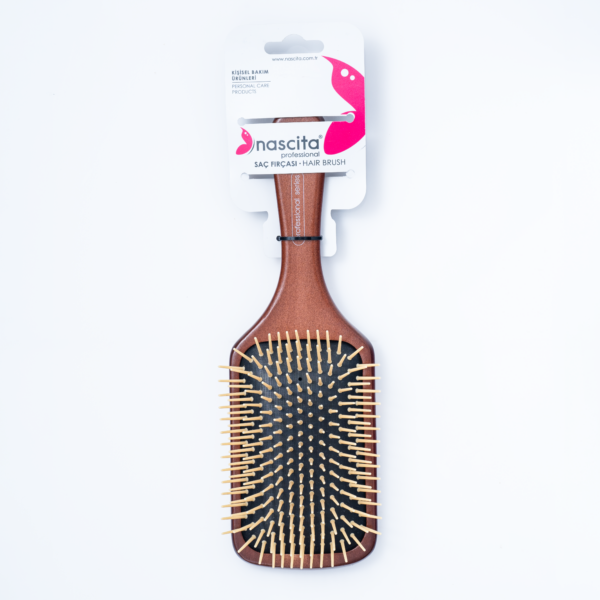 Nascita Large Dark Bamboo Paddle Hair Brush ناسيتا فرشاة الشعر الخشبية