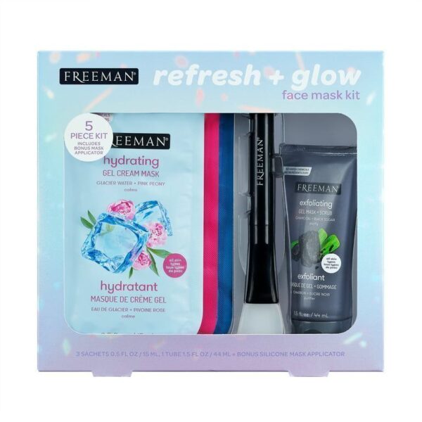 FREEMAN Refresh + glow face mask kit فريمان مجموعة ماسكات العناية بالبشرة