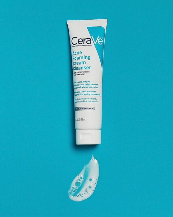 Cerave Acne Foaming Cream Cleanser 4% BENZOYL PEROXIDE 150 ml سيرافي غسول كريم رغوي لحب الشباب