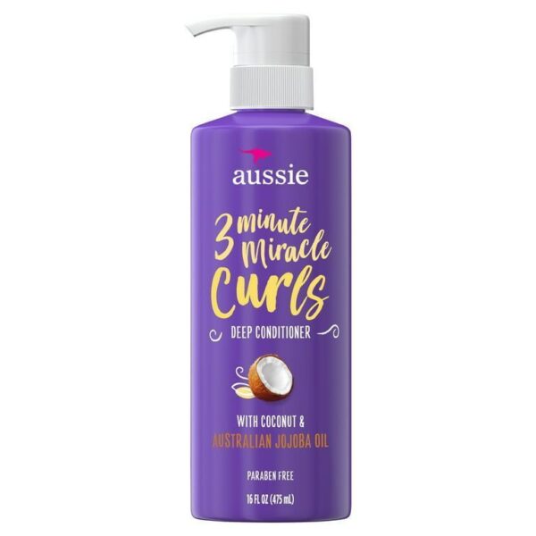 Aussie 3 Minute Miracle Curls conditioner 475 ml اوسي بلسم شعر بزيت جوز الهند