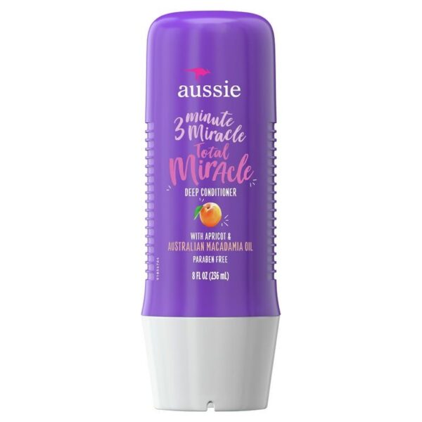 Aussie Total Miracle 3 Minute Miraclewith apricot& macadamia oil 236 ml اوسي بلسم ميراكل بالمشمش