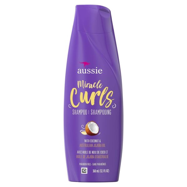 aussie miracle curls shampoo with coconut jojoba oil 360 ml اوسي شامبو للشعر بجوز الهند وزيت الجوجوبا