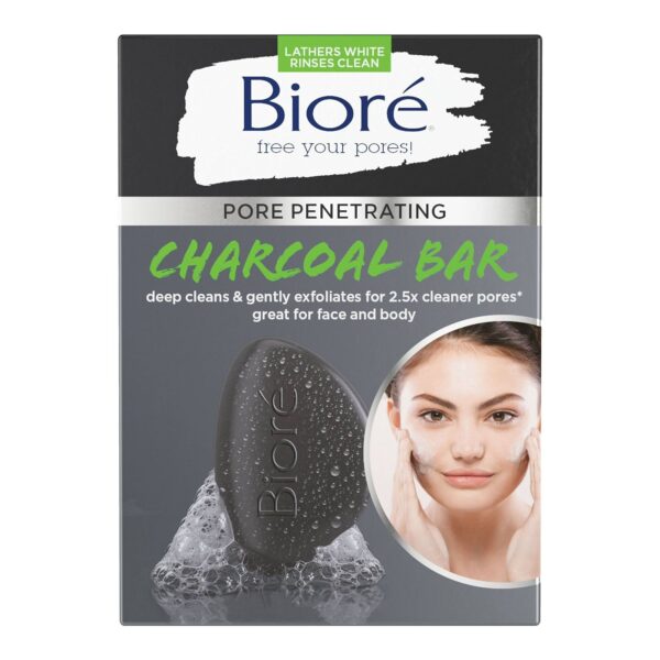 Biore Charcoal facial cleansing bar for face &body بيوريه صابون بالفحم للوجه والجسم