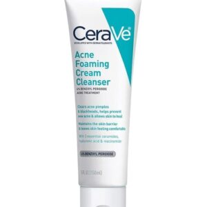 Cerave Acne Foaming Cream Cleanser 4% BENZOYL PEROXIDE 150 ml سيرافي غسول كريم رغوي لحب الشباب