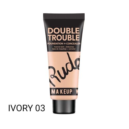 RUDE  Double Trouble Foundation + Concealer رود دوبل تروبل فونديشن كونسيلر
