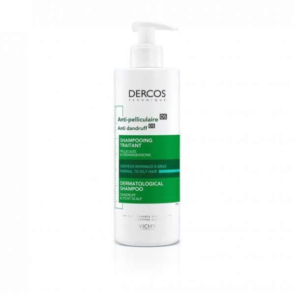 Vichy Dercos Anti-Dandruff DS Shampoo for Normal to Oily Hair 390ml شامبو فيجي للشعر الدهني ضد القشرة