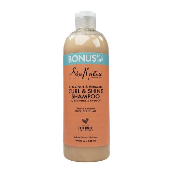 Shea Mousture Curl & Shine  Shampoo Bonus 50 % free 586ml  شامبو شيا مويستشر للشعر الكيرلي