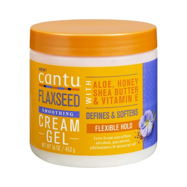 cantu flaxseed cream gel 453g كانتو كريم تنعيم وتثبيت الشعر ببذور الكتان