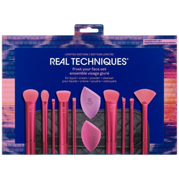 Real Techniques Frost Your Face Makeup Brush & Sponge Set ريل تكنيك مجموعه فرش المكياج