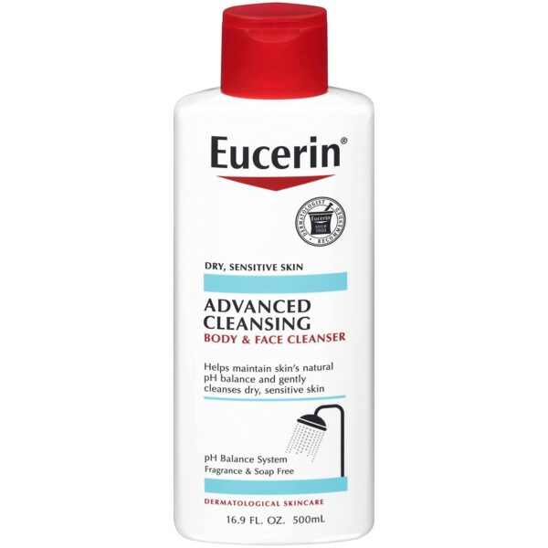 Eucerin Advanced Cleansing Body & Face Cleanser 500 ml يوسرين. ادفانس غسول للجسم والوجه