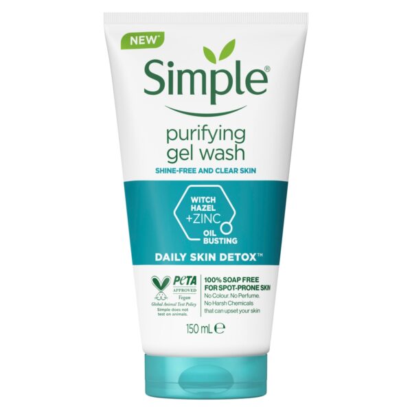 Simple purifying gel wash skin detox 150 ml سمبل غسول ديتوكس منقي للبشرة