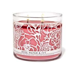 BATH BODY WORKS CANDLE ROSE WATER AND IVY شموع معطر