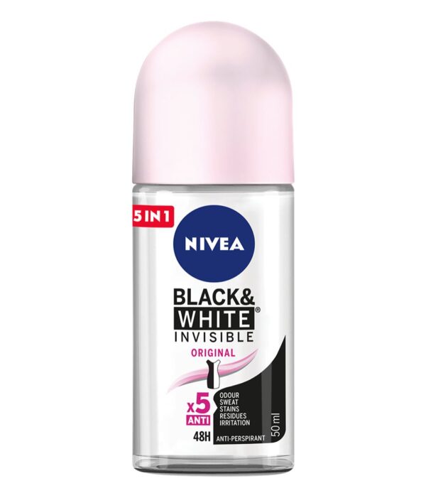 NIVEA WOMEN Black & White Invisible Original 48h Deodorant Anti-Persistent Roll - on 50ml نيفيا مزيل عرق و مضاد تعرق