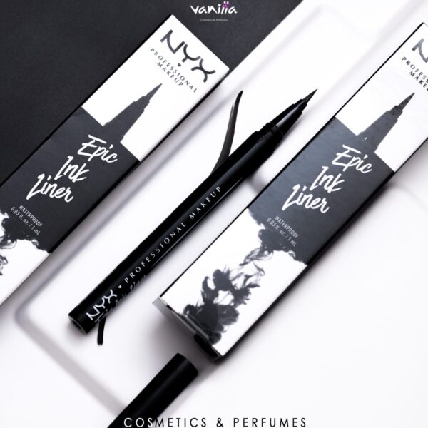 NYX PROFESSIONAL MAKEUP Epic Ink Liner, Waterproof Liquid Eyeliner - Black, لاينر بسواد فاحم مقاوم للماء
