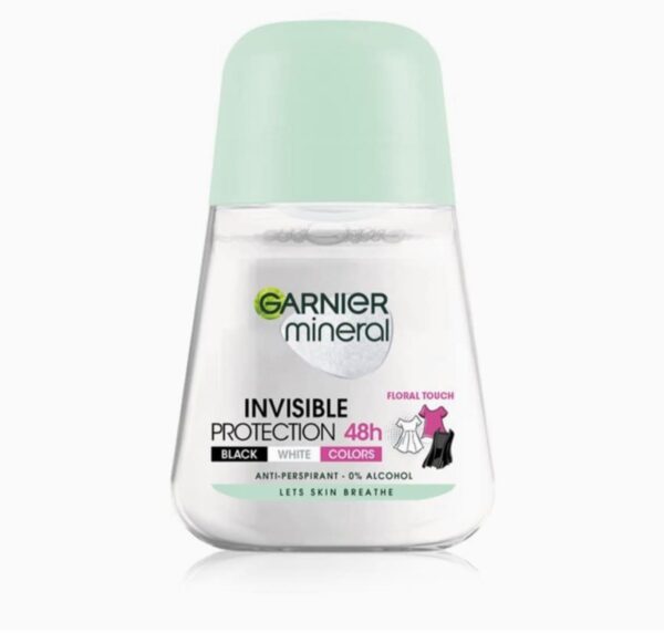 GARNIER MINERAL INVESIBLE ANTI _PERSPIRANT مزيل عرق مضاد للتعرق من غارنييه مينيرال انفيسيبل للنساء 