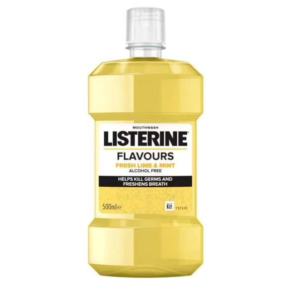 LISTERINE MOUTH WASH FALVOURS FRESH LIME AND MINT 500 ML ليسترين غسول الفم بنكهة النعناع والليمون