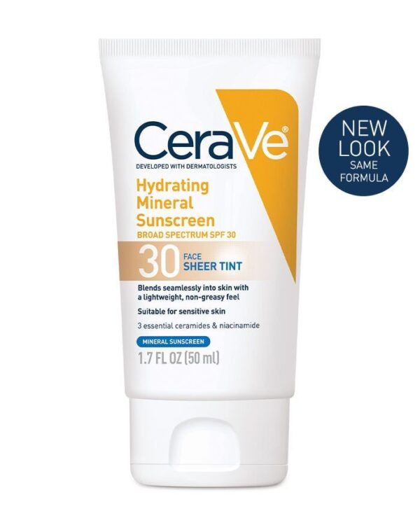 cerave Hydrating Mineral Sunscreen SPF 30 Face Sheer Tint 50 ml سيرافي تينت واقي حماية من الشمس