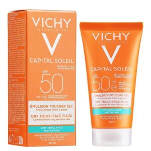 VICHY CAPITAL SOLEIL Face Fluid SPF50 - 50ml ANTI-SHINE واقي حماية من الشمس ضد اللمعان