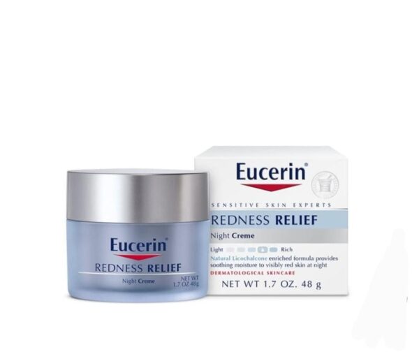 Eucerin Redness Relief Night Creme 48g يورسين كريم ليلي مهدى ومرطب للبشره