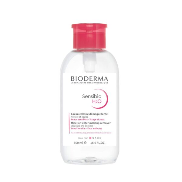 BIODERMA Sensibibo H2O micellar water makeup remover 500 ml باوديرما ميسيلار مزيل مكياج للبشرة الحساسة