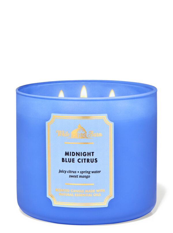 bath and body works candle midnight blue citrus شموع معطرة