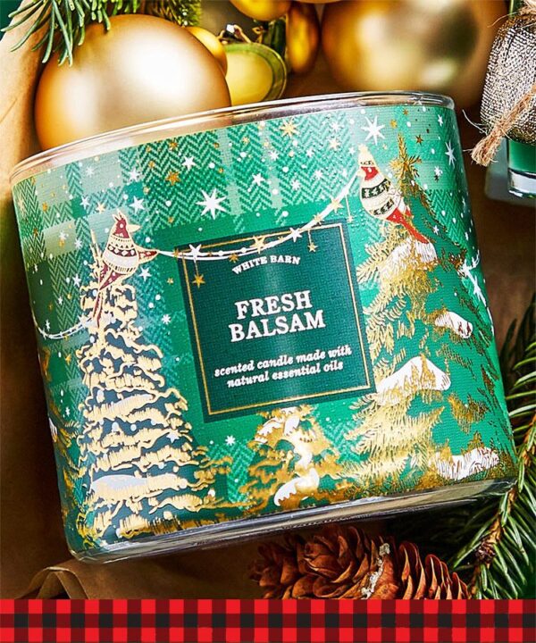 Bath & body works fresh balsam شموع معطرة