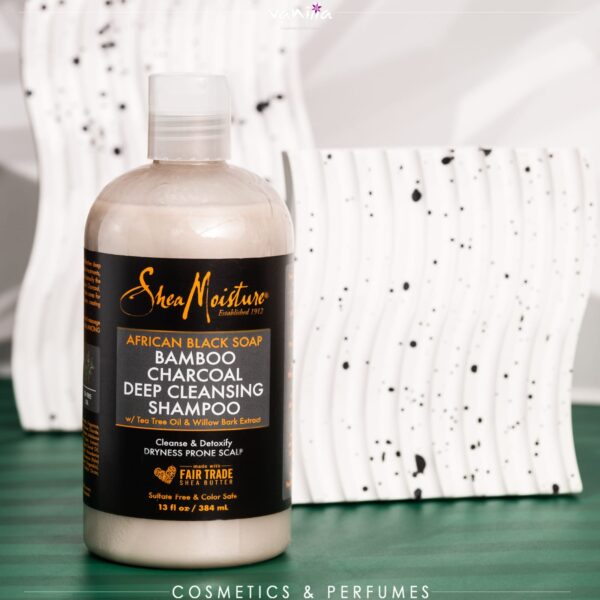 Shea moisture African Black Soap Bamboo Charcoal Shampoo شيا مويستر شامبو فحم الخيزران الأفريقي بالصابون الأسود
