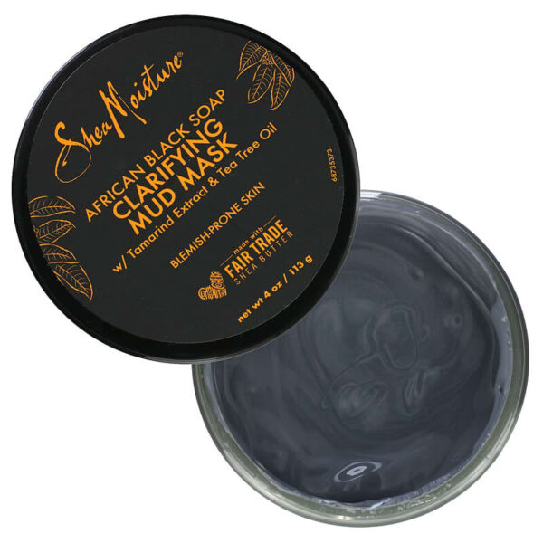 Shea moisture African Black Soap Clarifying Mud Maskشيا مويستر ماسك الطين المنقي بالصابون الافريقي الاسود