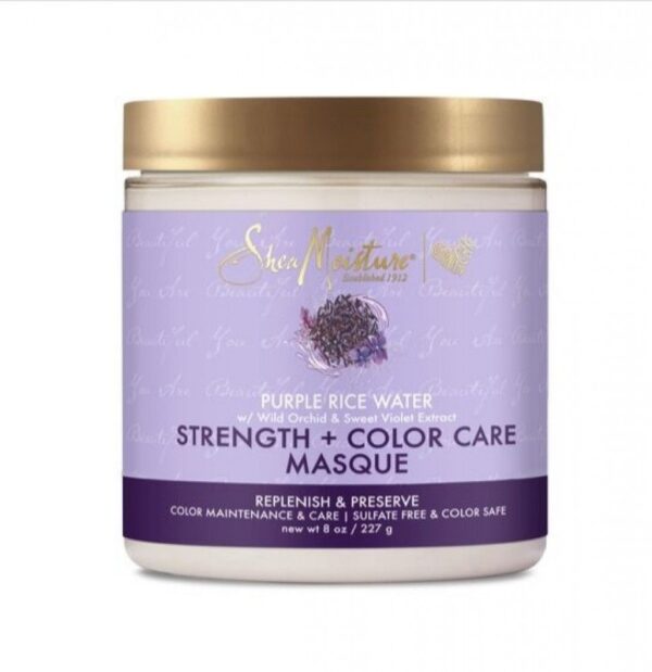 Shea Moisture - Purple Rice Water Strength + Color Care Mask شيا مويستر ماسك حماية اللون بماء الرز