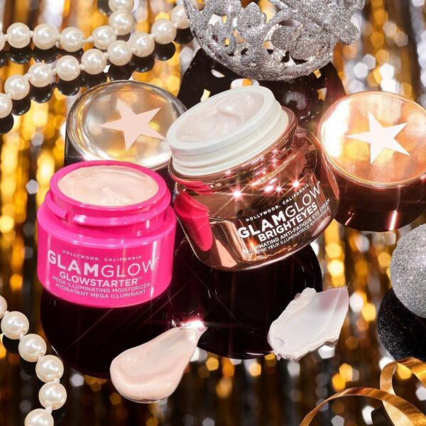 NEW GLAMGLOW BRIGHTEYES + GLOWSTARTER Turn Up the Brightness Set سيت العناية بالبشرة والعين