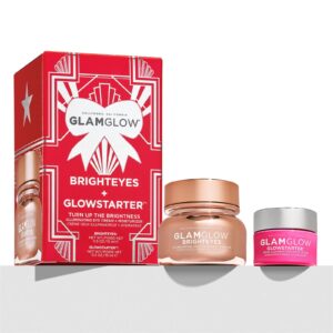 NEW GLAMGLOW BRIGHTEYES + GLOWSTARTER Turn Up the Brightness Set سيت العناية بالبشرة والعين