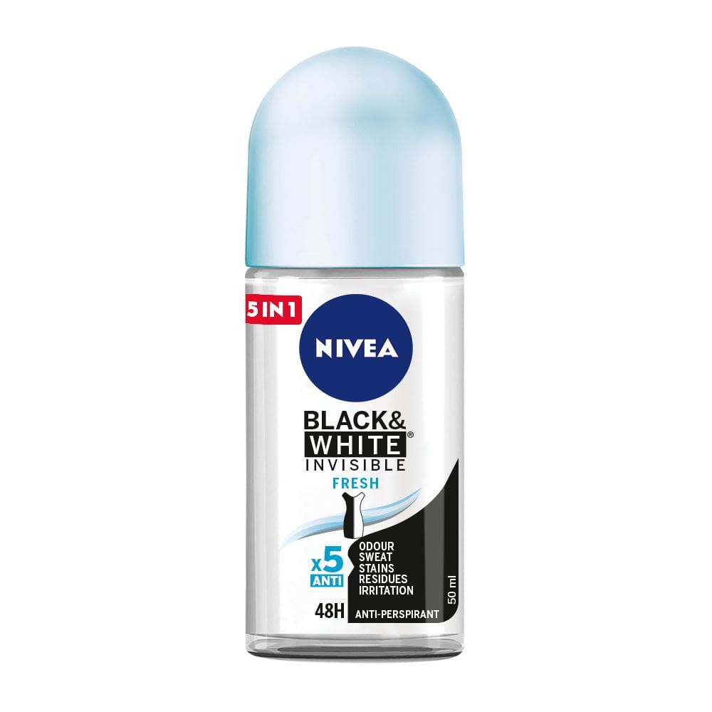 Nivea Women Black And White Invisible Fresh 48h Deodorant Anti Persistent Roll On 50ml نيفيا 9380