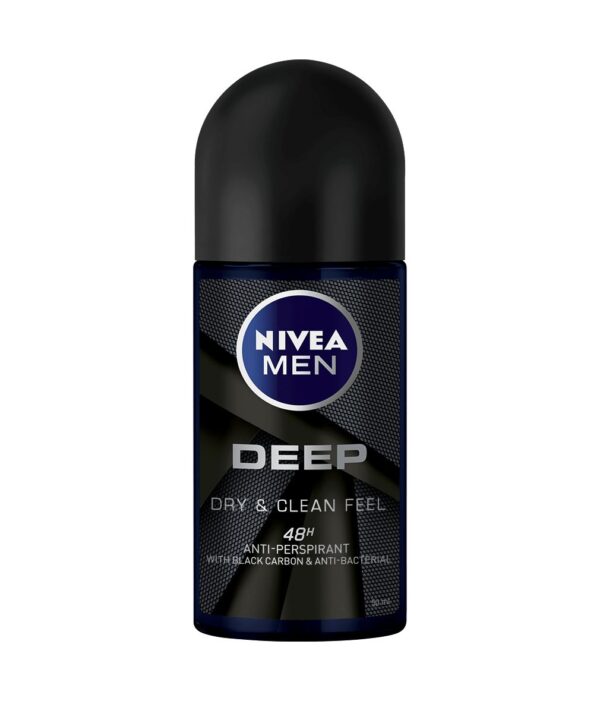 Nivea Men Deep Dry & Clean Fell 48h Deodorant Anti-Perspirant Roll-On 50ml نيفيا مزيل عرق و مضاد تعرق رجالي