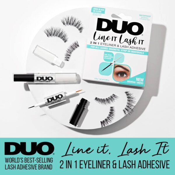 DUO Line IT Lash IT Black, 2n1 Eyeliner and Lash Adhesive, Dual Color Black/Clear دو لاصق رموش و ايلاينر