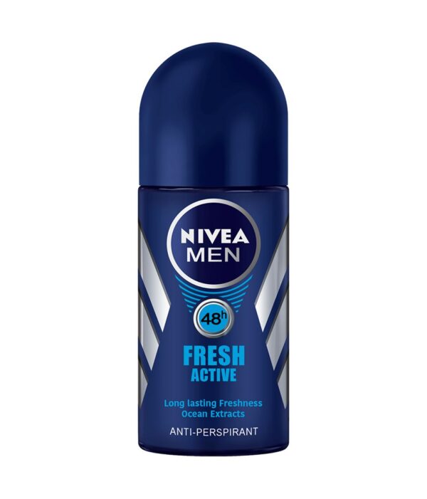 NIVEA MEN FRESH ACTIVE 48h Deodorant Anti-Perspirant ROLL ON 50ML نيفيا مزيل عرق و مضاد تعرق رجالي