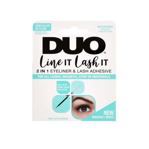 DUO Line IT Lash IT Black, 2n1 Eyeliner and Lash Adhesive, Dual Color Black/Clear دو لاصق رموش و ايلاينر