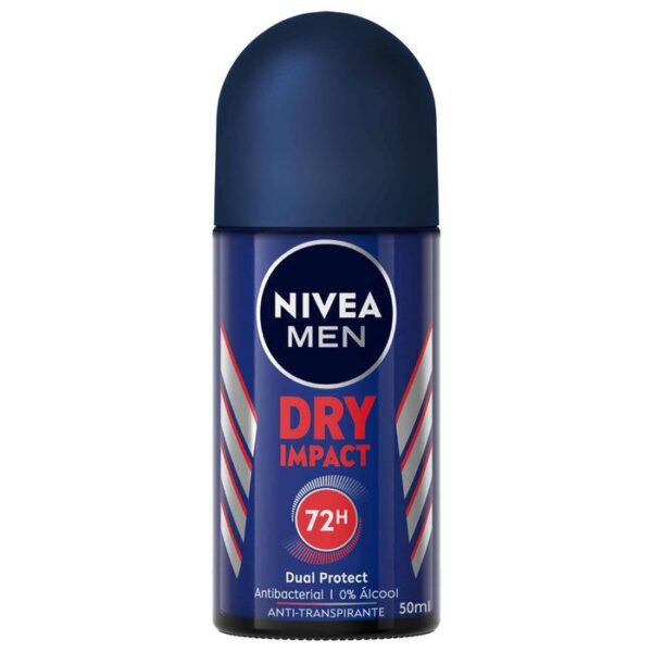 NIVEA MEN DRY IMPACT 72h Deodorant Anti-Perspirant ROLL ON 50ML نيفيا مزيل عرق و مضاد تعرق رجالي