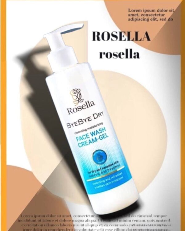 Rosella byebye dry face wash cream-gel غسول مرطب للوجه