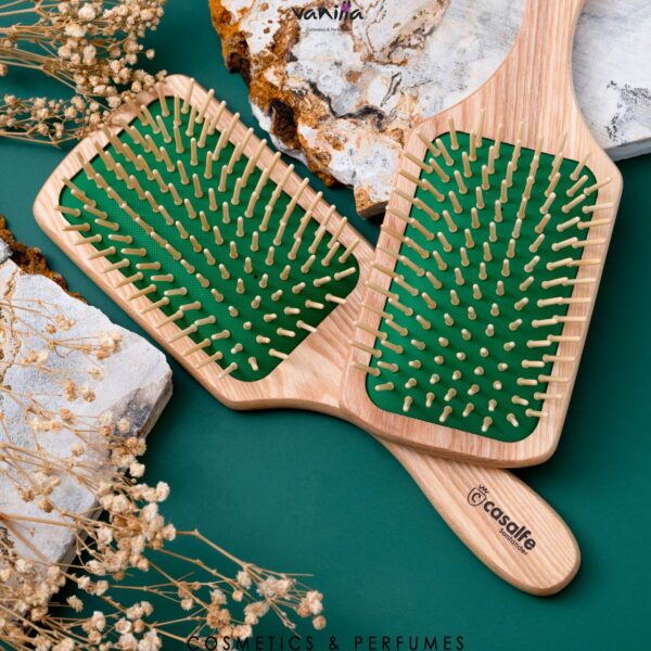 Casalfe Natural Collection Wooden Pins Paddle Brush فرشاة شعر خشبية