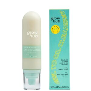 GLOW HUB CALM & SOOTHE GEL TO OIL CLEANSER 120ML كلوهوب منظف مهدئ بتركيبة جل الى زيت