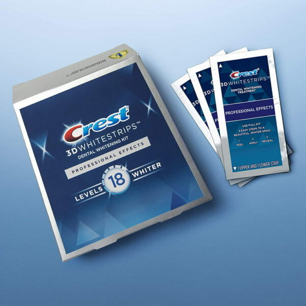 Crest 3D White Professional Effects Whitestrips Teeth Whitening Strips Kit كريست مجموعة شرائط تبييض الاسنان 3D وايت بروفيشينال افيكتس