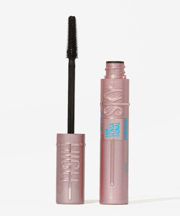 MAYBELLINE LASH SENSATIONAL SKY HIGH WATERPROOF MASCARA MAKEUP VERY BLACK 802 ميبيلين مسكارا مقاومة للماء بسواد فاحم