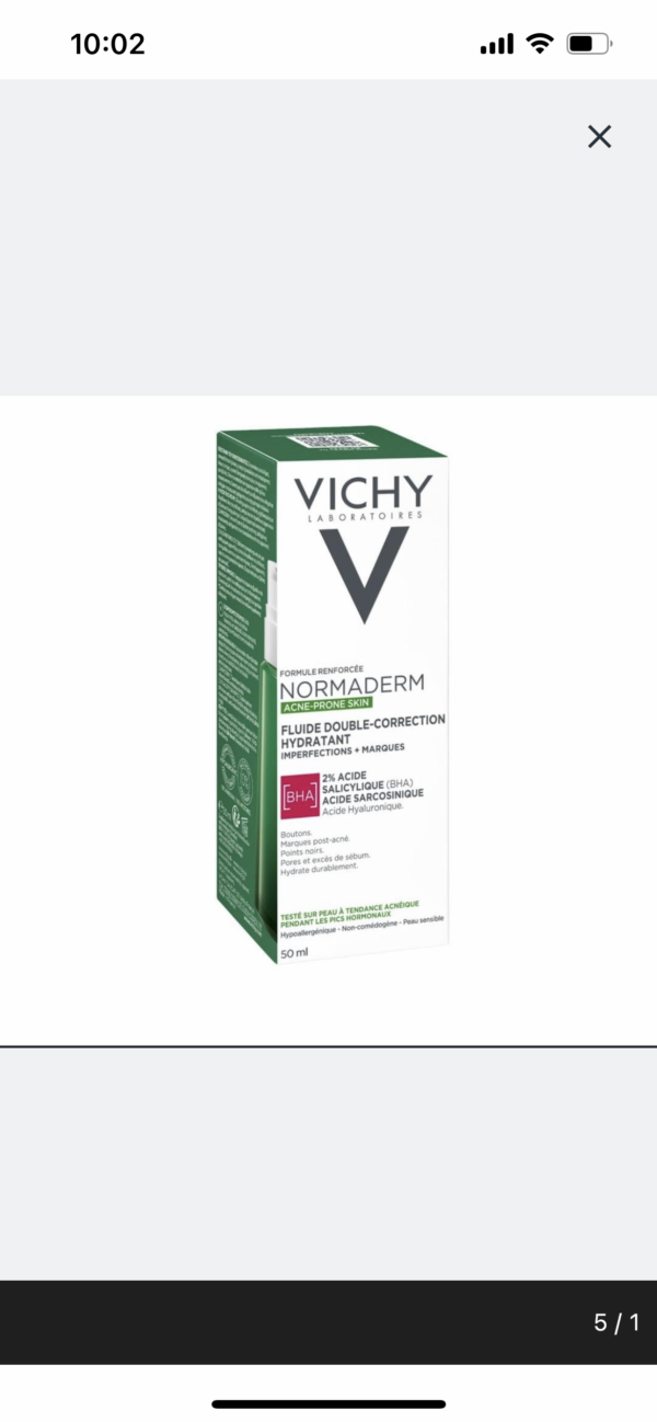 Vichy Normaderm PhytoAction Acne Control Daily Moisturizer ، فيجي مرطب معالج لحب الشباب