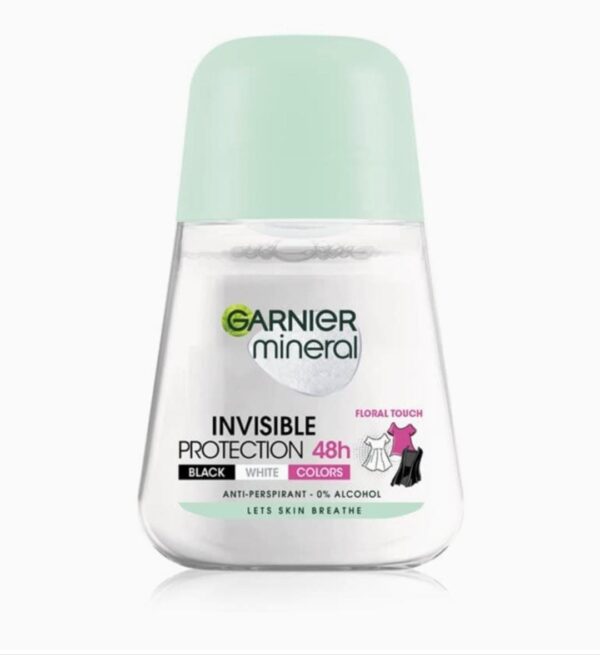 مزيل تعرق شفاف من غارنيهGarnier Mineral Invisible, Anti-Perspirant Deodorant Roll on for Women,50ml